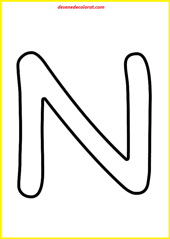 LETTER N COLORING PAGES